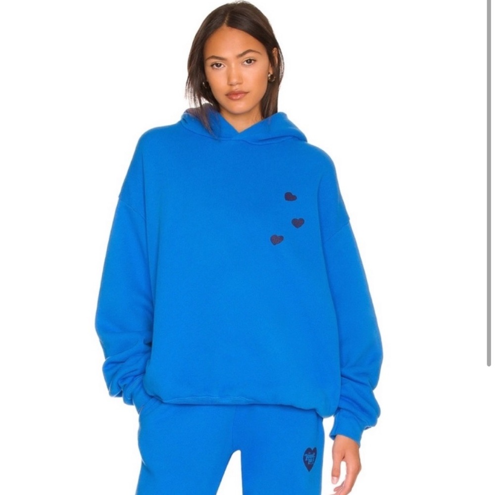 X Revolve Thank You Hoodie Local Love Club in Deep Blue Crewneck
